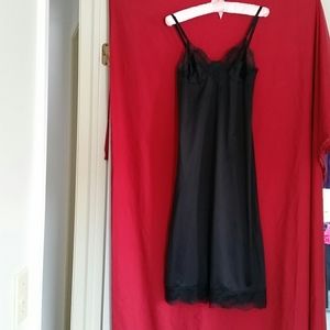 Vintage 1970 Black Slip/night gown